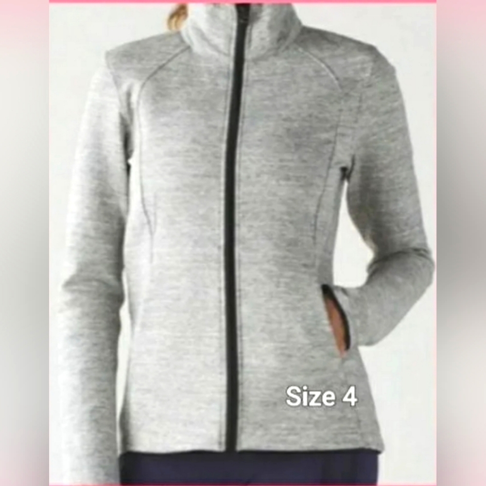 Lululemon INSCULPT SPACER DYED HEATHERED MEDIUM GREY Full Zip Jacket. Size 4.